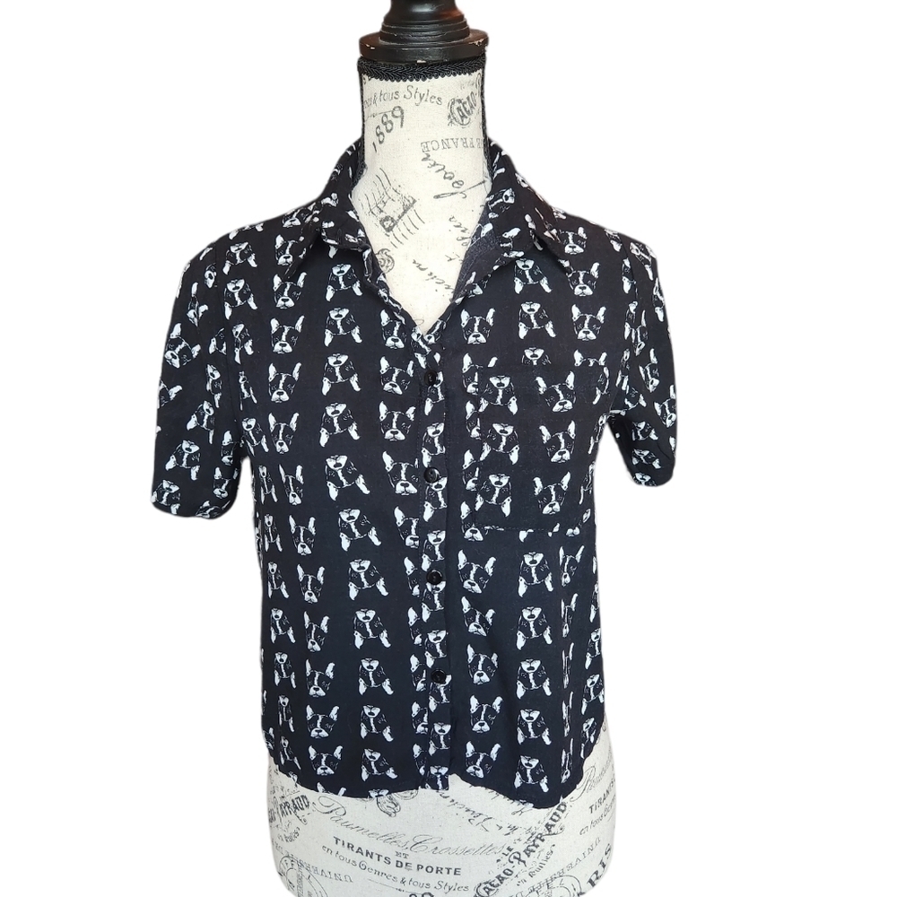 Frenchie button-down blouse